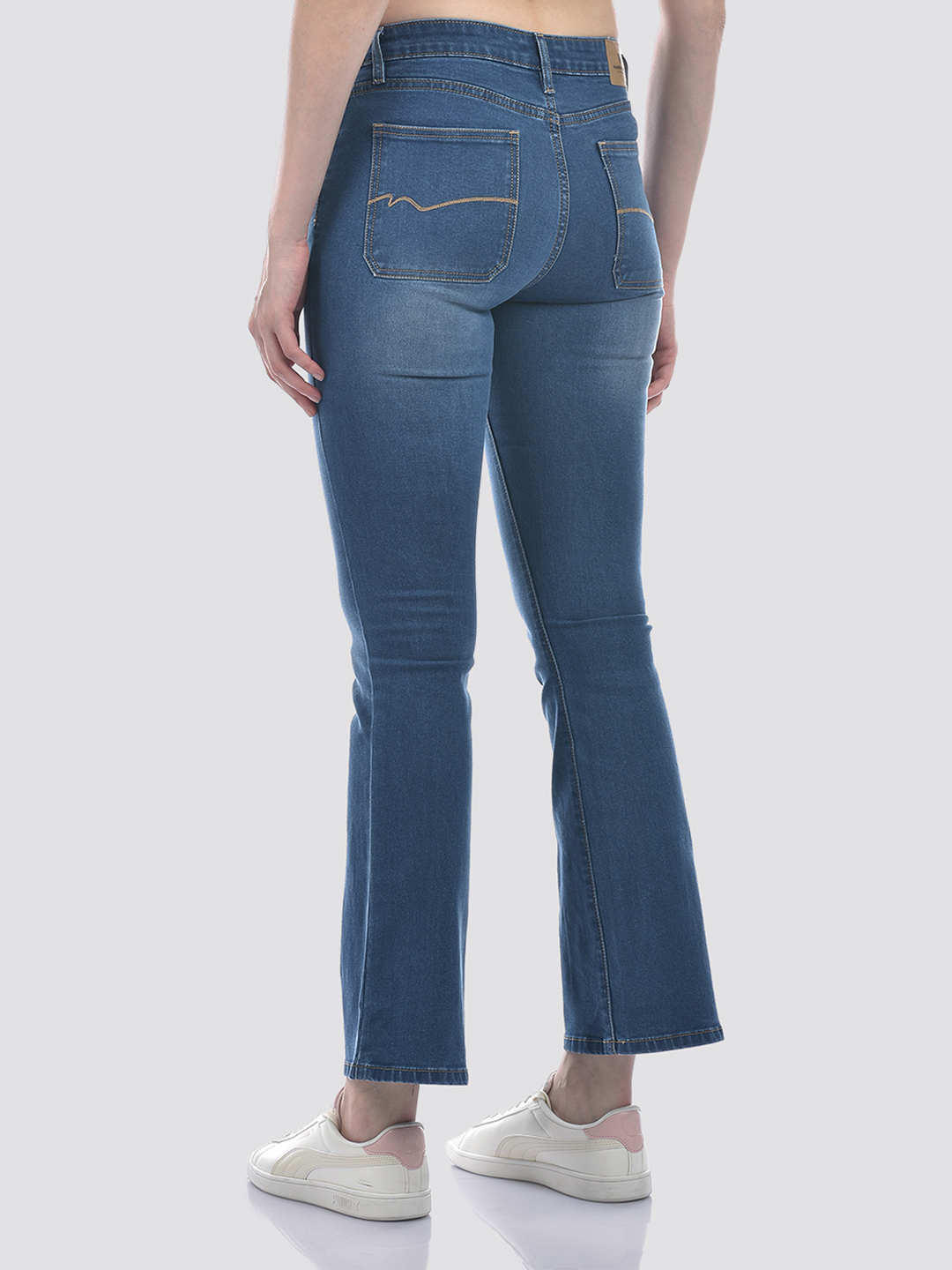 Numero Uno Women Blue Boot Cut Utility Cargo Sustainable Jeans